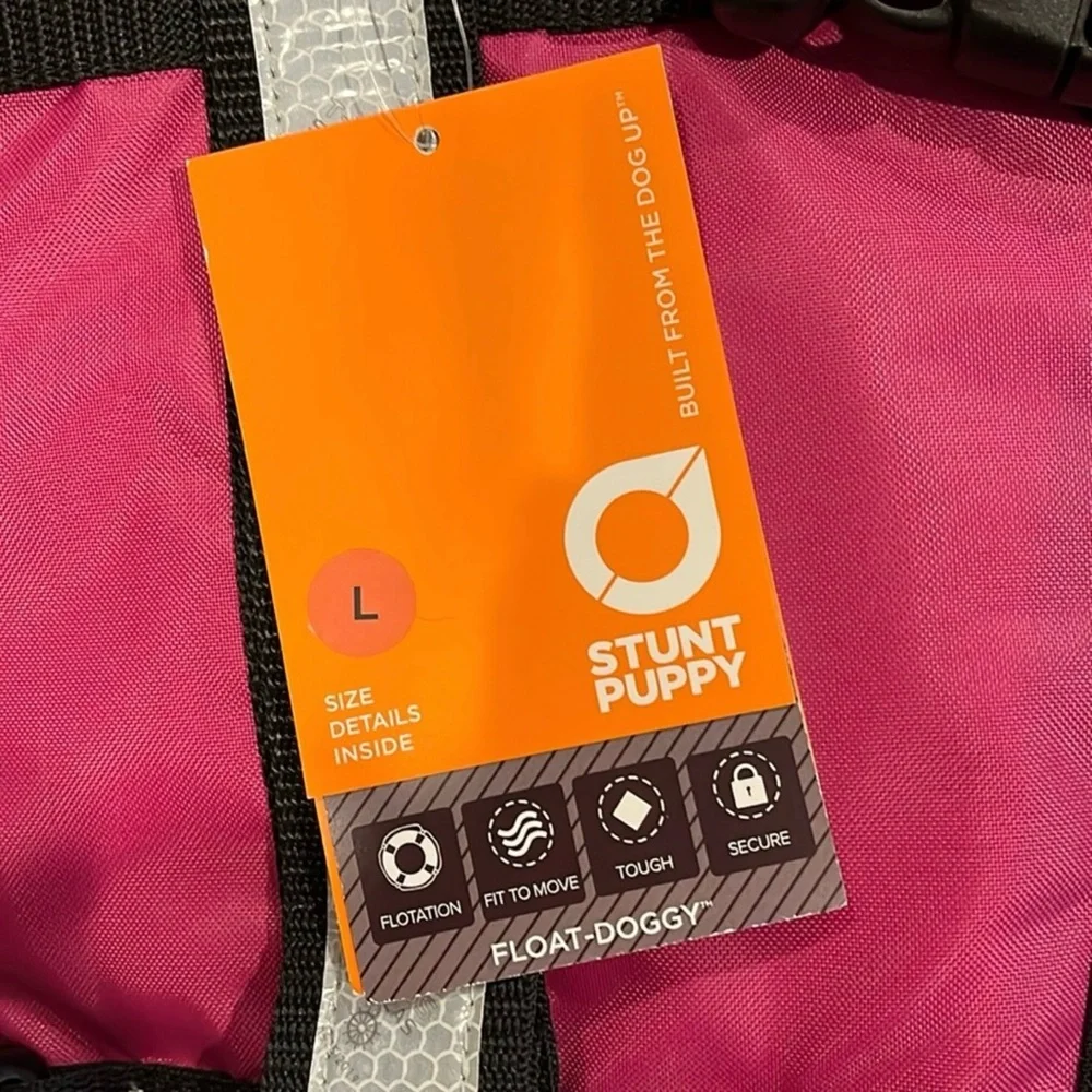 NWT Stunt Puppy Pink Life Jacket, L
